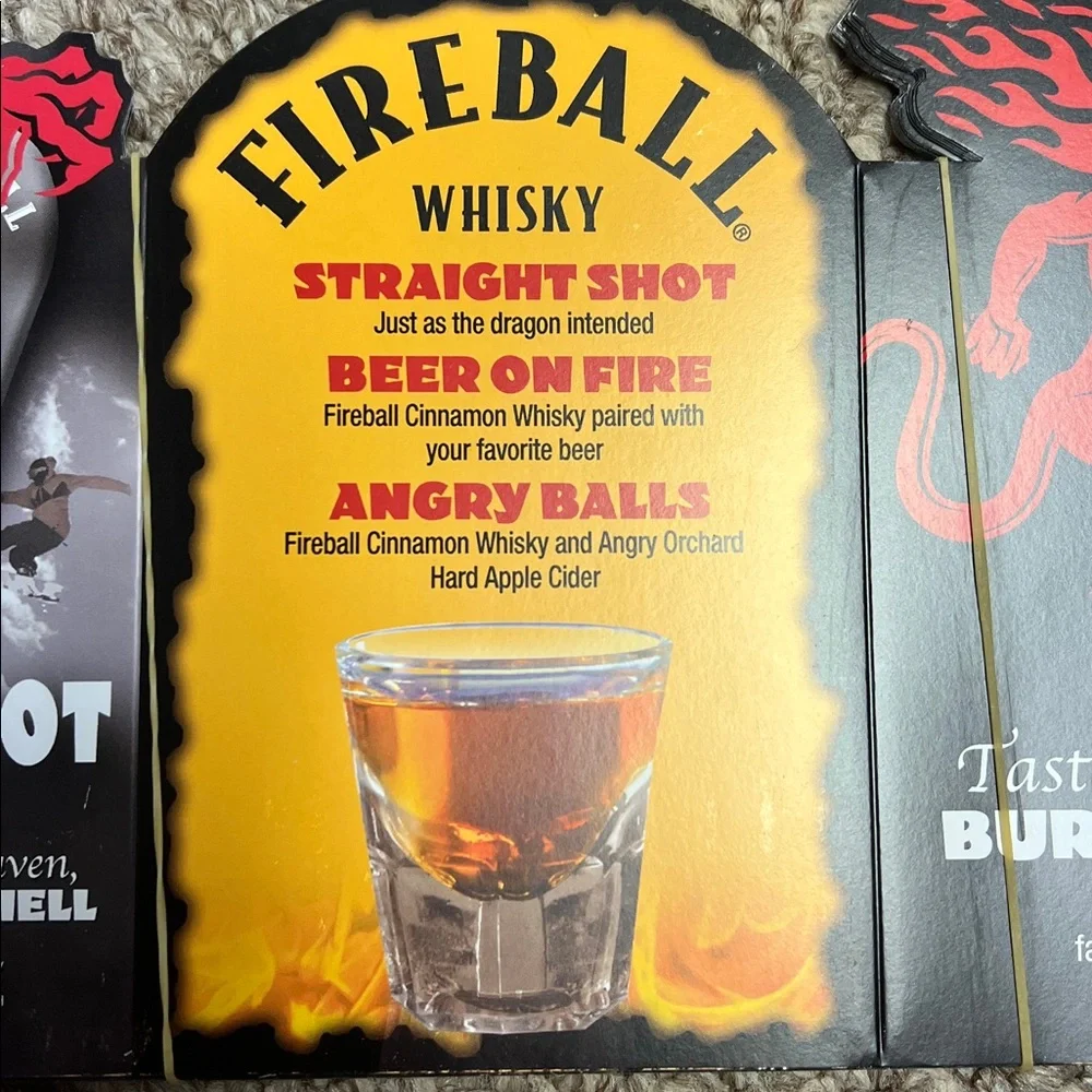 NWT 20pc CLASSIC FIREBALL WHISKY TABLE TENT RECIPE MENU FOR BARS & RESTAURANTS